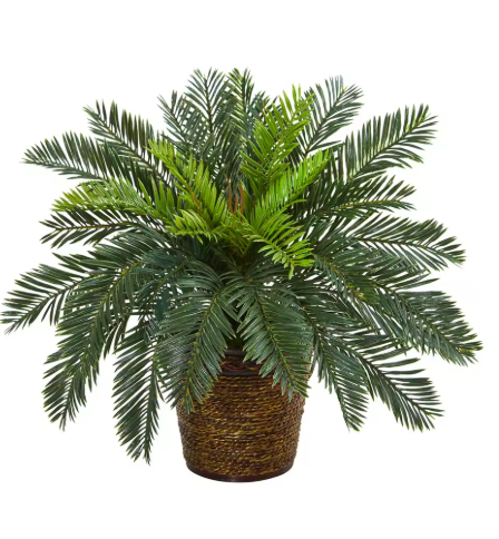 Artificial Palm Tree 100cm, Faux Palm Plant, Tropical Home Decor, Indoor/Outdoor Potted Plant
