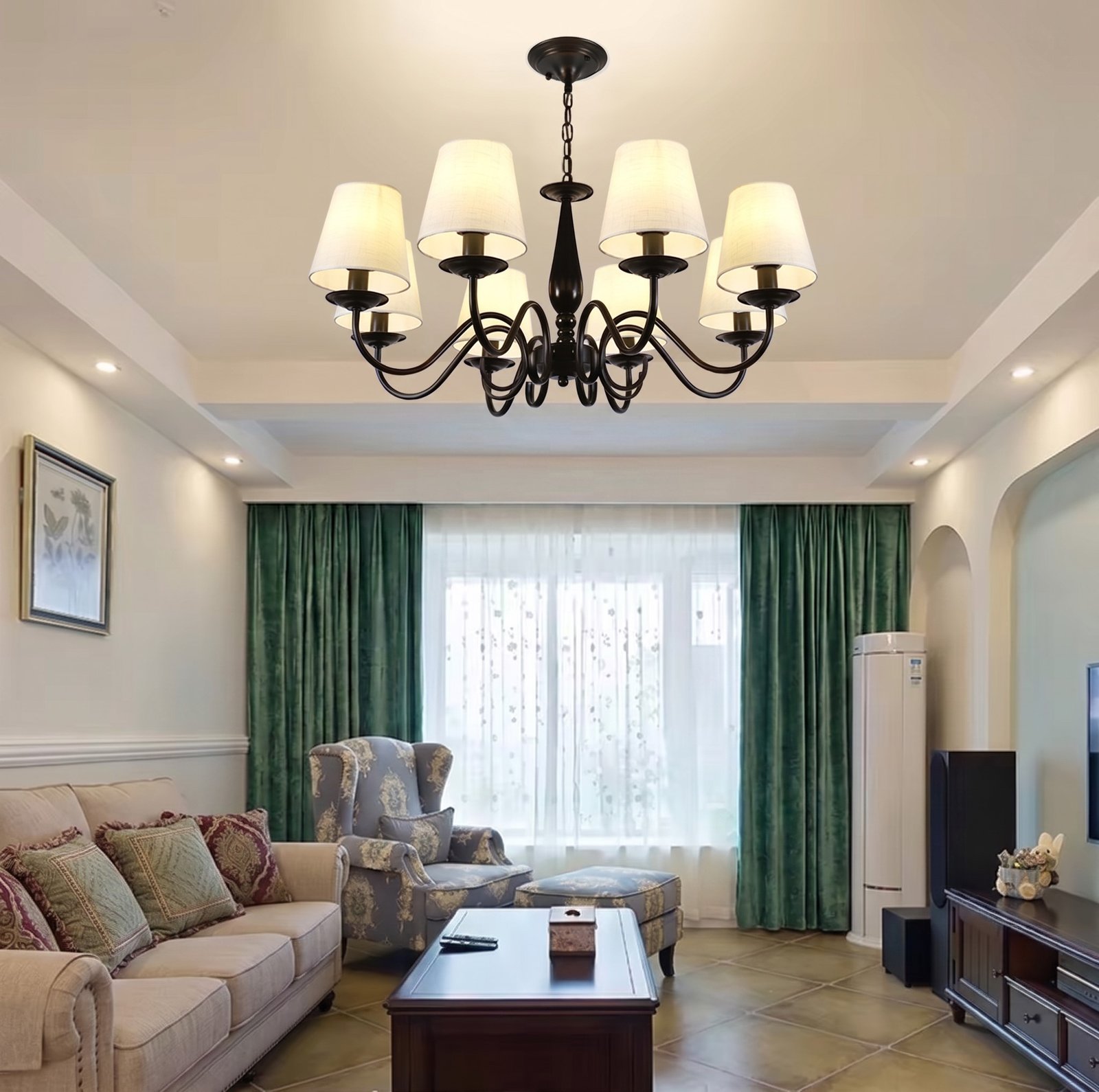 Modern Black Iron Chandelier | 3, 5 & 8-Light E27 Pendant for Dining Room, Living Room & Bedroom