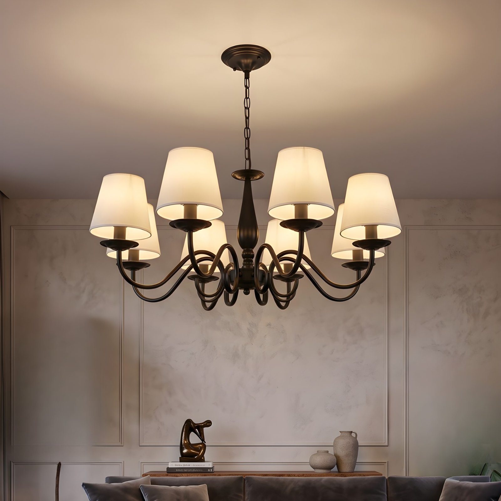 Modern Black Iron Chandelier | 3, 5 & 8-Light E27 Pendant for Dining Room, Living Room & Bedroom